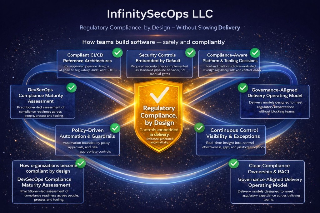 Regulatory Compliance by Design - controls embedded in delivery, evidence generated automatically